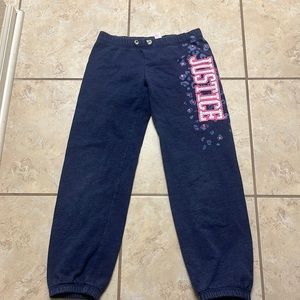 Justice navy blue cropped sweat pants!